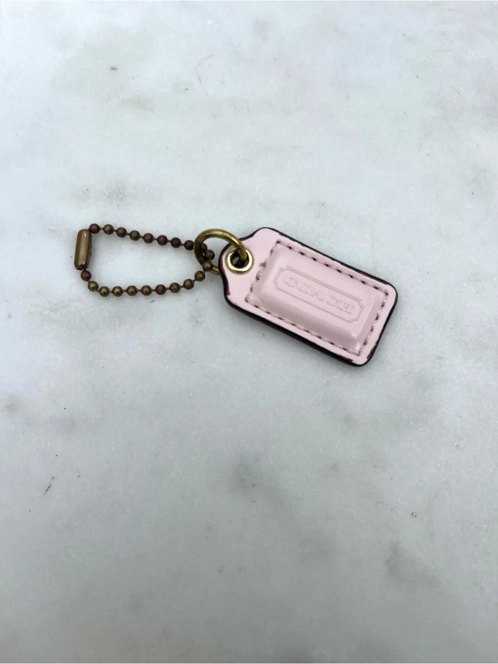 COACH Mini Patent Leather Hang Tag, Light Baby Pink
